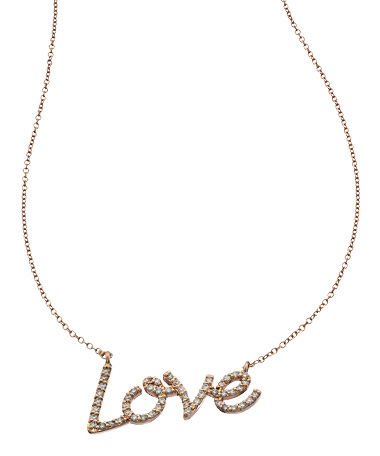 KC Designs Rose Gold Diamond 'Love' Necklace