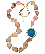 K. Amato Polished Pink and Gold Statement Necklace