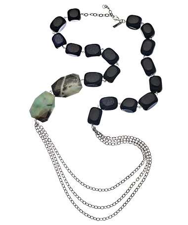 K. Amato Silver and Blue Goldstone Amazonite Necklace