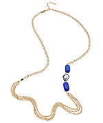K. Amato Gold Chains and Cobalt Nuggets Layering Necklace