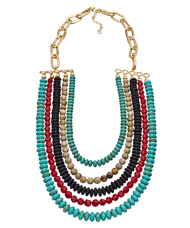 K. Amato Five Strand Multi Bead Necklace