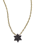 Kacey K Fine Jewelry Gold and Black Diamond Mini Star Necklace
