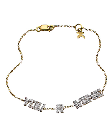 Kacey K Fine Jewelry Gold and Diamond 'You R Mine' Bracelet