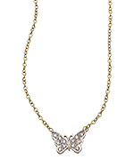 Kacey K Fine Jewelry Gold and Mini Diamond Butterfly Necklace