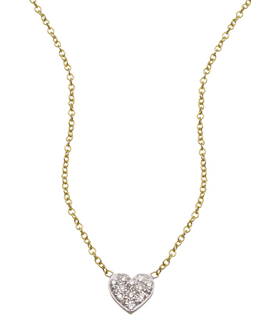 Kacey K Fine Jewelry Gold and Mini Diamond Heart Necklace