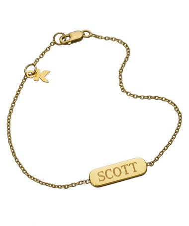 Kacey K Fine Jewelry Polished Gold Rectangle Bracelet