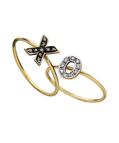 Kacey K Fine Jewelry Gold and Diamond Initial Ring