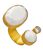 Kanupriya White Agate Open Cluster Cocktail Ring