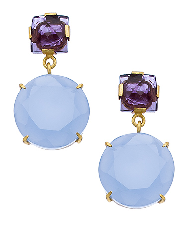 Kanupriya Gold Chalcedony and Labradorite Symphony Earrings