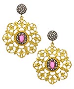 Kanupriya Gold Lace Earrings