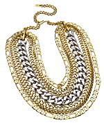 Karen London Mixed Metal Demi Chain Bib Necklace