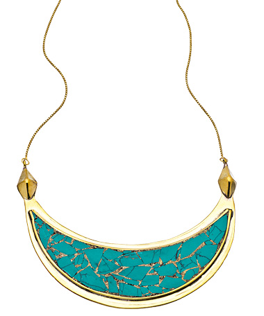 Karen London Gold Brass and Turquoise Dream Weaver Necklace