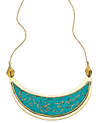 Karen London Gold Brass and Turquoise Dream Weaver Necklace