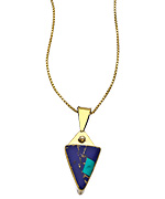 Karen London Gold Brass and Lapis Wanderer Pendant Necklace