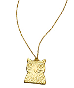Kendra Phillip Gold Owl Pendant Necklace