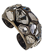 Kenneth Jay Lane Gunmetal Crystal Dipped Cuff