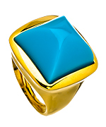 Kenneth Jay Lane Turquoise Pyramid Cocktail Ring