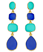 Kenneth Jay Lane Multi-Shape Blue and Turquoise Dangle Earrings