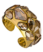 Kenneth Jay Lane Gold Tone Crystal Dipped Cuff