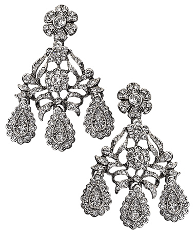 Kenneth Jay Lane Old Hollywood Floral Chandelier Earrings