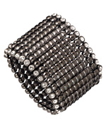 Kenneth Jay Lane Gunmetal Plated Stretch Bracelet