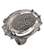 Kenneth Jay Lane Clear Crystal Pave Cocktail Ring