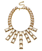 Kenneth Jay Lane Gold and Square Crystal Bib Necklace
