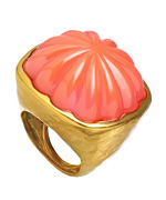 Kenneth Jay Lane Oversize Coral Sunburst Ring