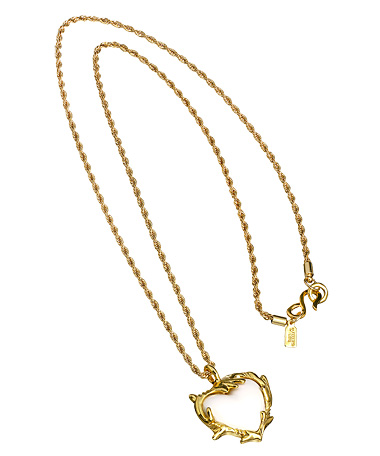 Kenneth Jay Lane White Heart Pendant Long Necklace