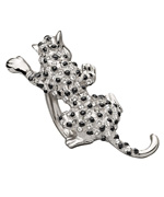 Kenneth Jay Lane Silver Panther Ring