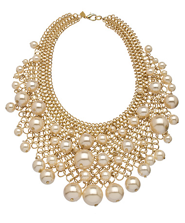 Kenneth Jay Lane Pearl Drops Bib Necklace
