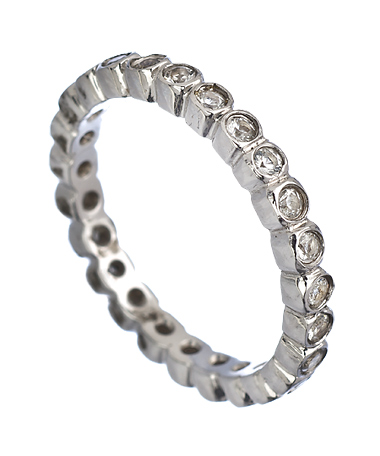 KiraKira Silver and White Sapphire Grace Band Ring