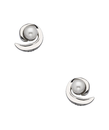 Kit Heath Silver and Swarovski Pearl Stud Earrings