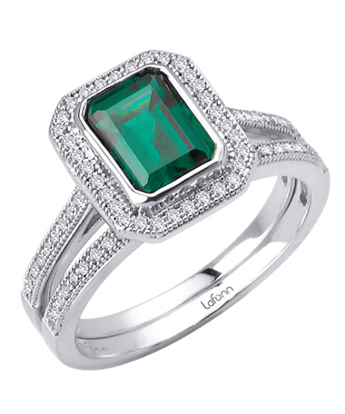 Lafonn Regal Emerald Cut Emerald Color Band Set
