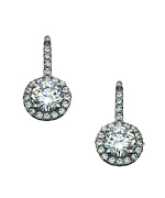 Lafonn Silver Drop Solitaire Earrings