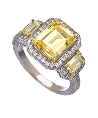 Lafonn Three Emerald Cut Stone Ring
