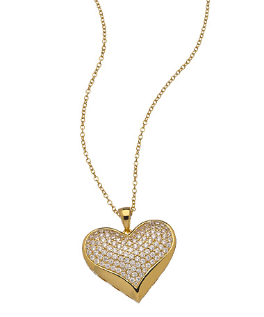 Lafonn Gold Puffy Heart Necklace