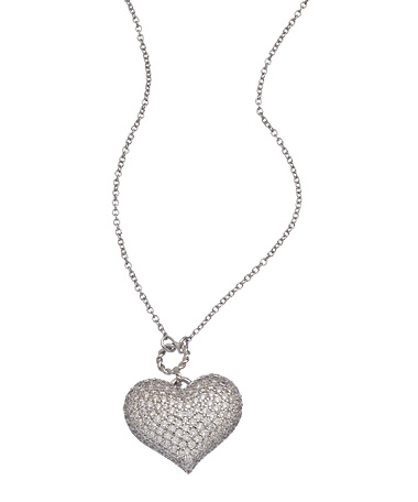 Lafonn Silver Puffy Heart Necklace