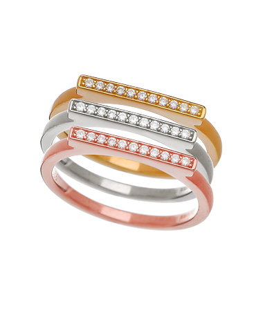 Lafonn Tri-Color Priscilla Stackable Rings