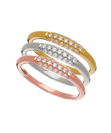 Lafonn Tri-Color Trina Stackable Rings