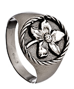 Lewis Henry Nicholas Jewelry Flower Signet Ring