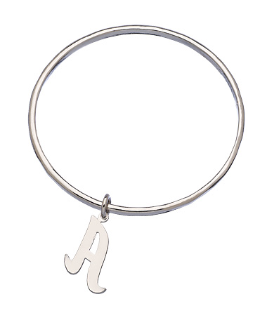 Lisa Stewart Silver Carly Initial Bangle