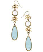 Liz Larios Chalcedony Clear Quartz Tribal Drop Earrings