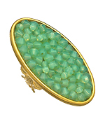 Liz Palacios Sea Green Glitz Oval Ring