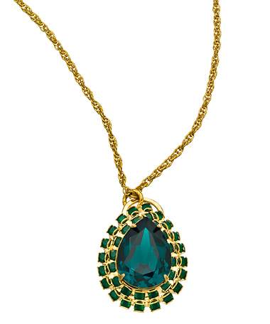 Liz Palacios Emerald Pear Crystal Necklace
