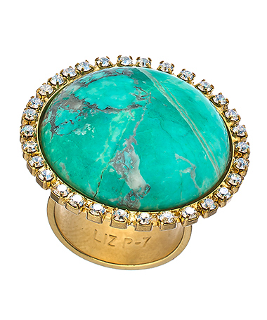 Liz Palacios Round Turquoise Cabochon Ring