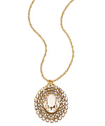 Liz Palacios Triple Row Oval Pendant Necklace