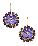 Liz Palacios Purple Velvet Cushion Post Earrings
