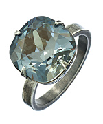 Liz Palacios Silver and Crystal Cocktail Ring