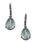 Liz Palacios Silver and Crystal Teardrop Earrings